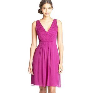 J.Crew Louisa Silk Chiffon 100% Silk Dress Plum Size 10